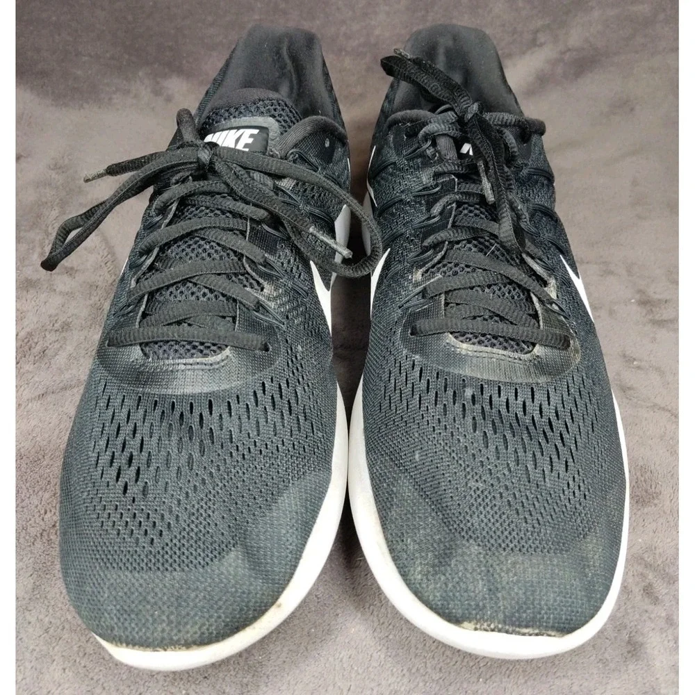 Nike Lunarglide 8 Men's Black White Athletic Running Shoes Size‎ 14 AA8676-001